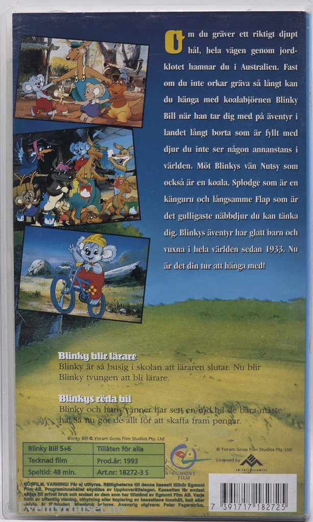 Blinky Bill: Den lille koalaen 3 – Blinky blir lærer (1995). VHS.