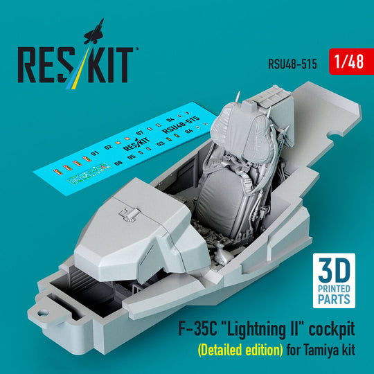 F-35C Lightning II cockpit (Detailed edition) for Tamiya kit (3D Printed)