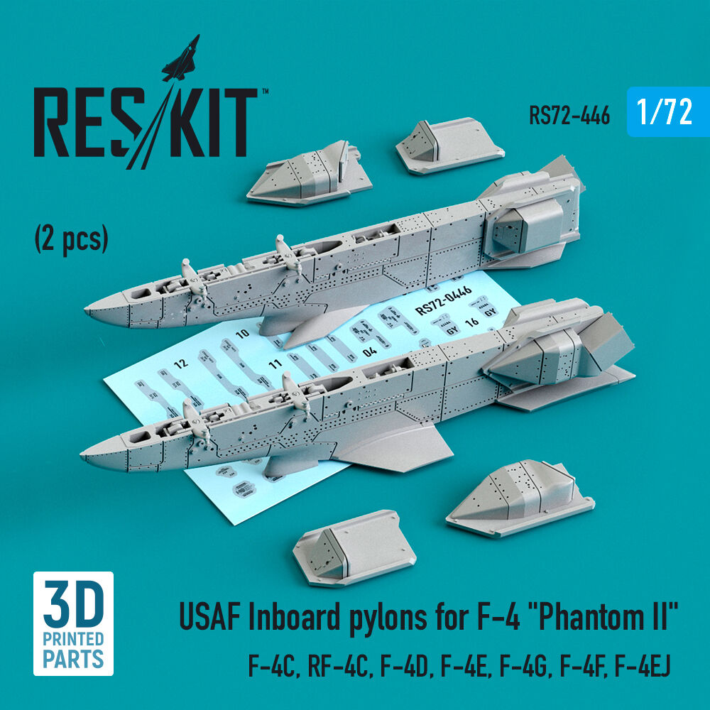 USAF Inboard pylons for F-4 Phantom II (2 pcs) (F-4?, RF-4?, F-4D, F-4?, F-4G, F-4F, F-4EJ) (3D Printed)