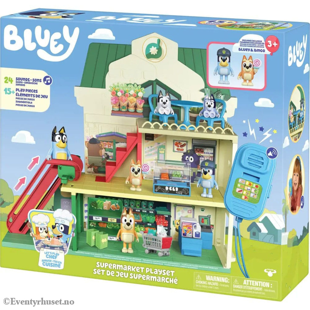 Bluey Mini Figure Playset Bluey Let’s Play Chef Supermarket Collectibles