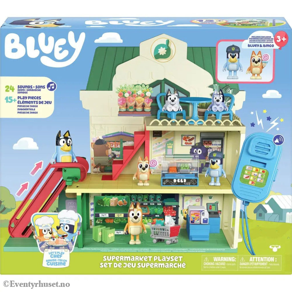 Bluey Mini Figure Playset Bluey Let’s Play Chef Supermarket Collectibles
