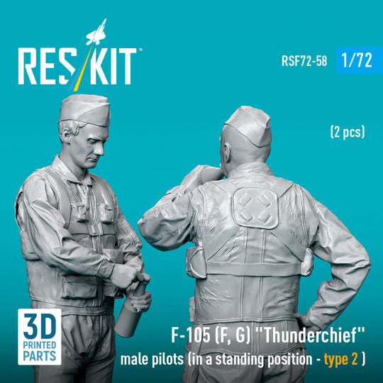 F-105 (F, G) Thunderchief male pilots (in a standing position - type 2 ) (2 pcs) (3D Printed)