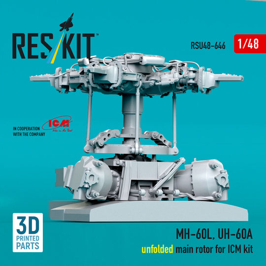 MH-60L, UH-60A, unfolded main rotor (3D Printed) for ICM