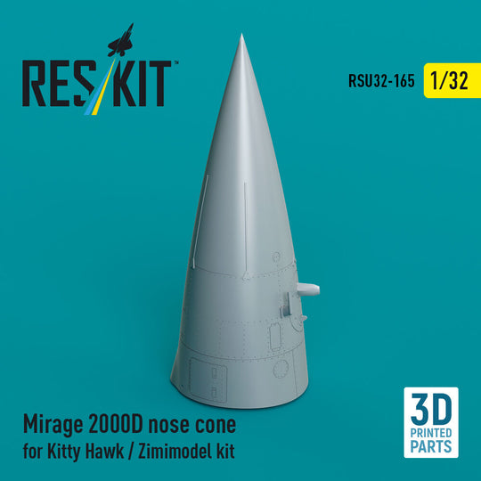 Mirage 2000D nose cone for Kitty Hawk / Zimimodel kit (3D Printed)