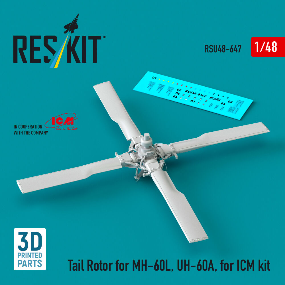 Tail Rotor for MH-60L, UH-60A (3D Printed) for ICM