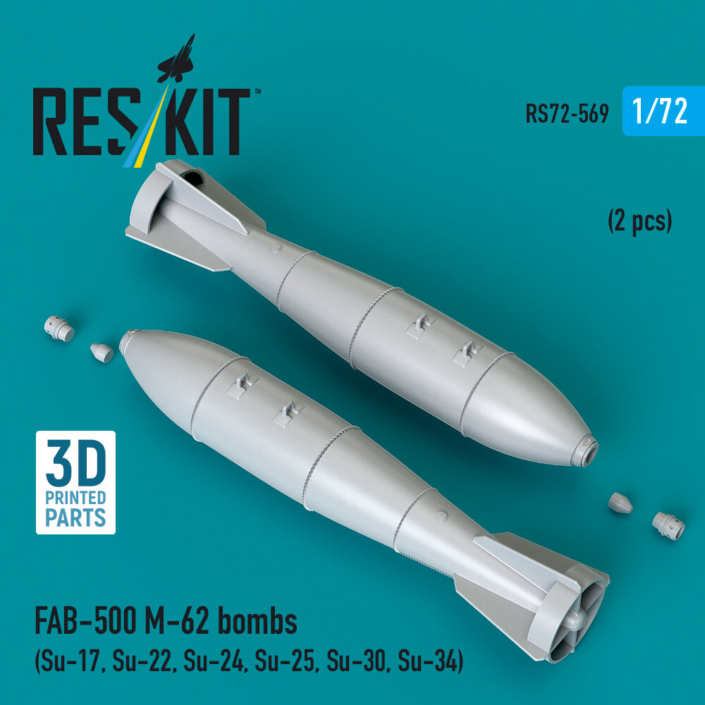 FAB-500 M-62 bombs (2 pcs) (Su-17, Su-22, Su-24, Su-25, Su-30, Su-34) (3D Printed)