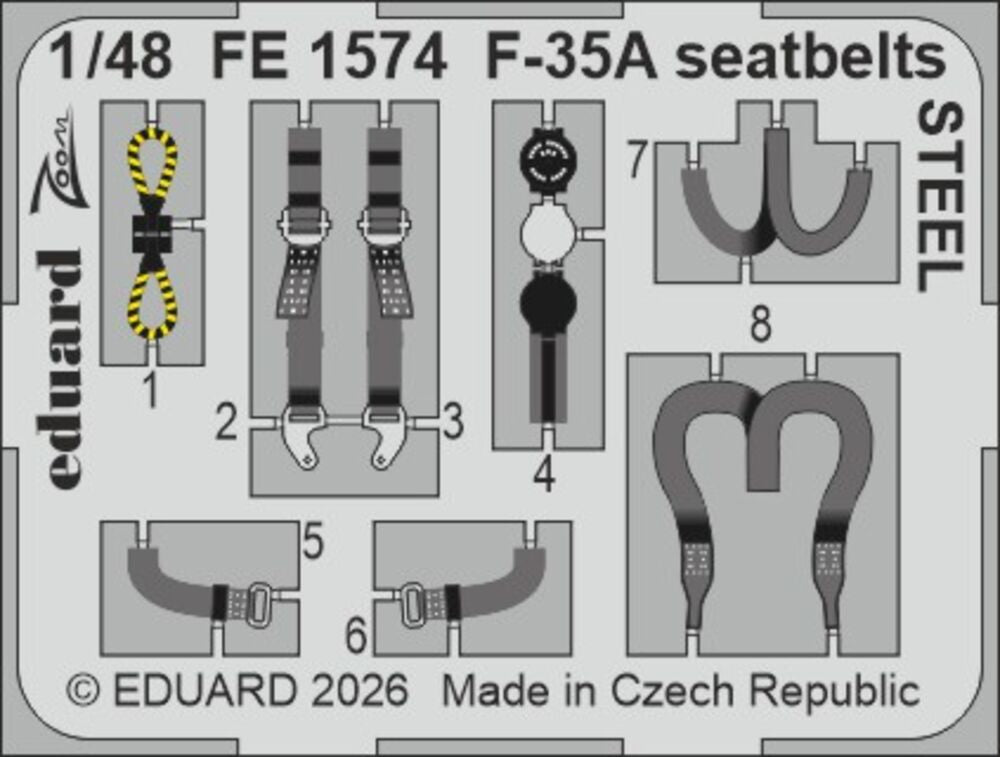 F-35A seatbelts STEEL for Italeri