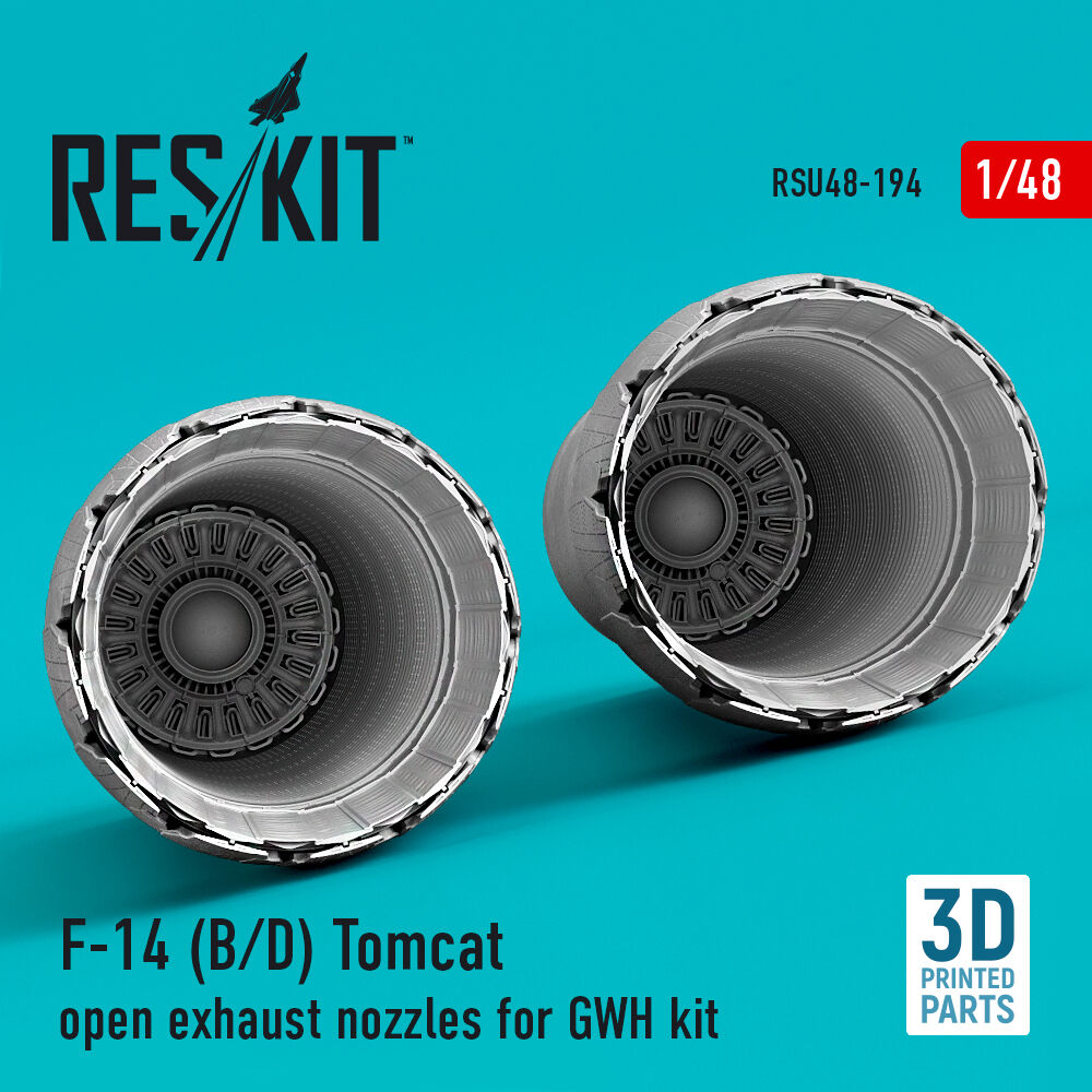 F-14 (B,D) Tomcat open exhaust nozzles for GWH kit (3D Printed)