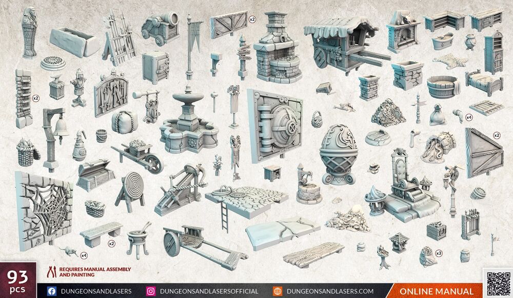 Dungeons & Lasers Expansion Set: CITY BITS BUNDLE