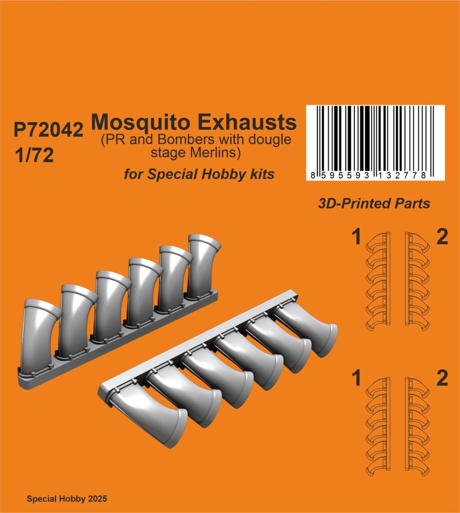 Mosquito Exhausts (PR and Bombers with two stage Merlins)