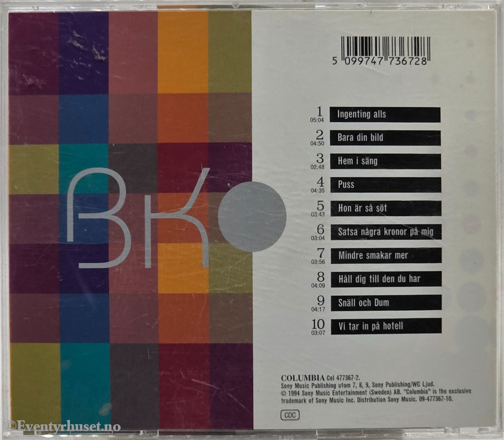 Bo Kaspers Orkester, 1996, På Hotell. Musikk-CD.