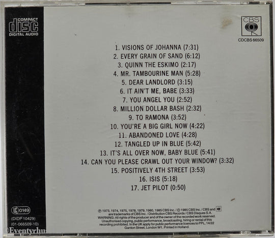 Bob Dylan – 1985 – Biograph (Disc 2) – Musikk-CD.