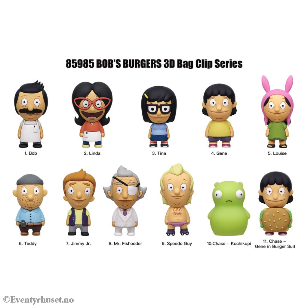 Bob’s Burgers 3D Foam Bag Clips Series 1 Display (24) Fashion & Accessories