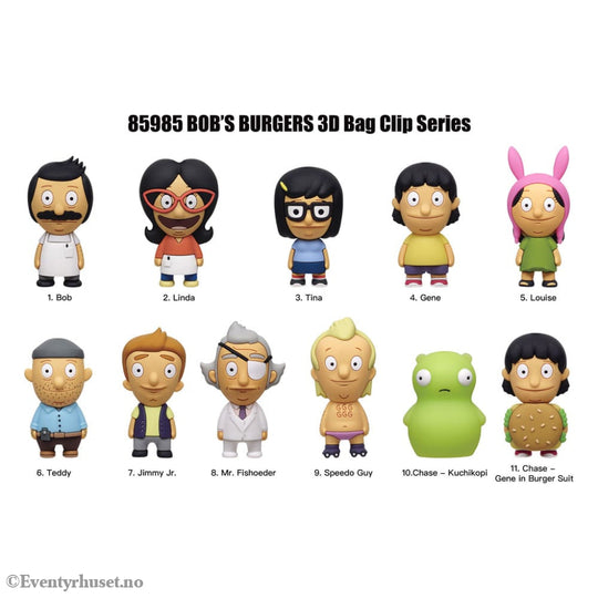 Bob’s Burgers 3D Foam Bag Clips Series 1 Display (24) Fashion & Accessories