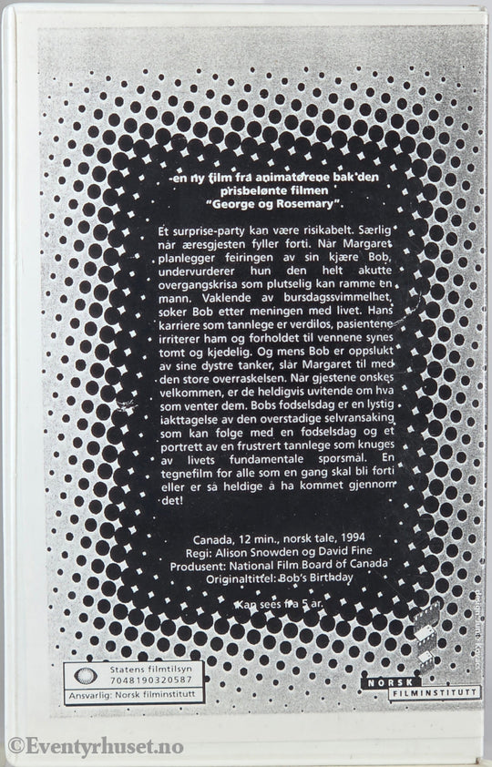 Bobs fødselsdag – 1994 . VHS Big Box.