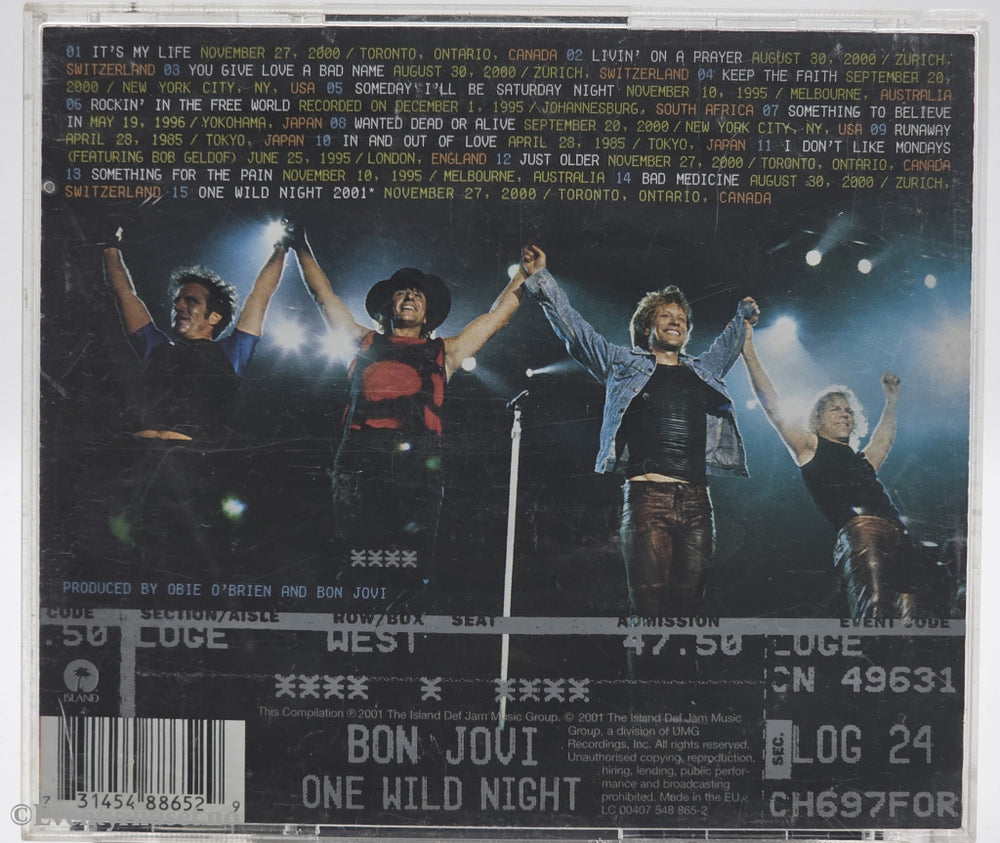 Bon Jovi. 2001. One Wild Night Live 1985-2001. CD.