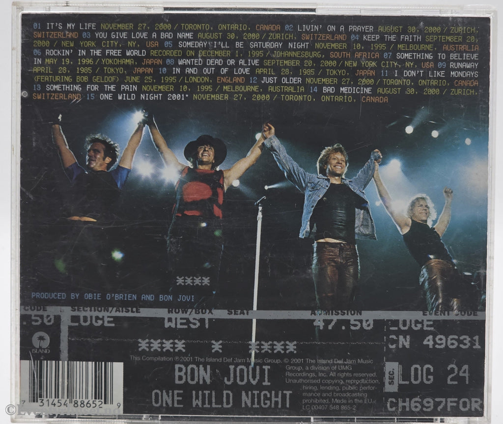 Bon Jovi. 2001. One Wild Night Live 1985-2001. CD.