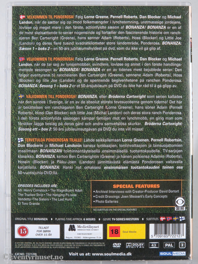 Bonanza: The Official First Season Box 2 (1959). DVD. Manga Entertainment