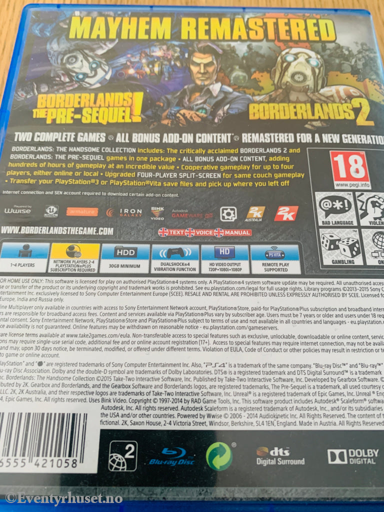 Borderlands: The Handsome Collection. PS4.