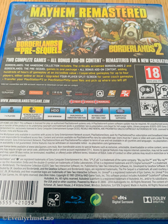 Borderlands: The Handsome Collection. PS4.