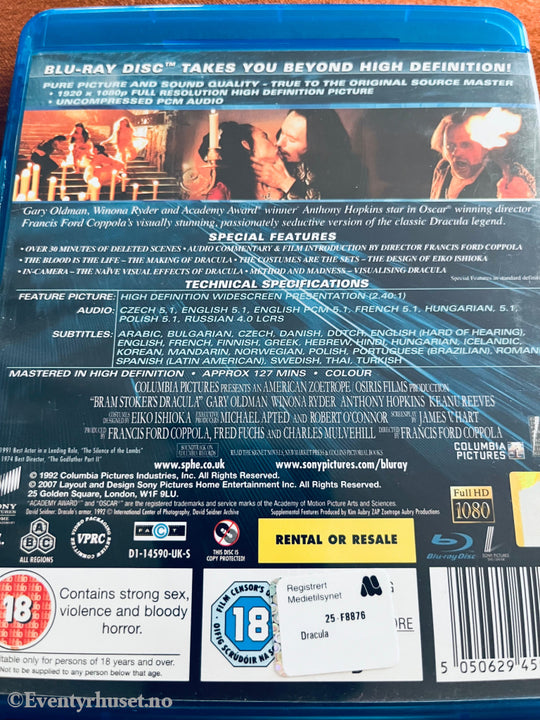 Bram Stoker’s Dracula. 1992. Blu-Ray. Blu-Ray Disc