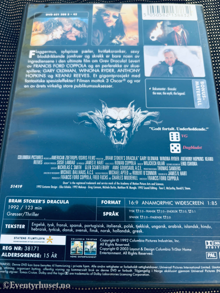 Bram Stoker's Dracula. DVD.