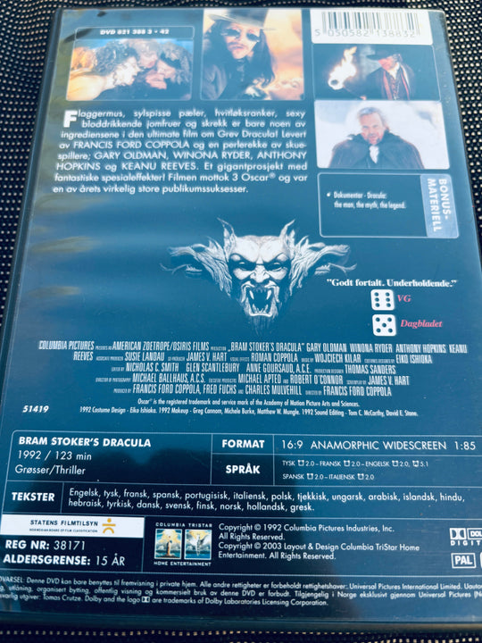 Bram Stoker's Dracula. DVD.