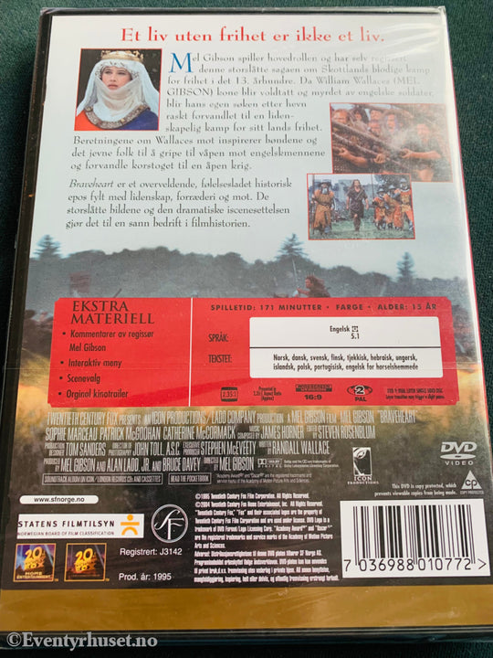 Braveheart. Dvd. Ny I Plast! Dvd