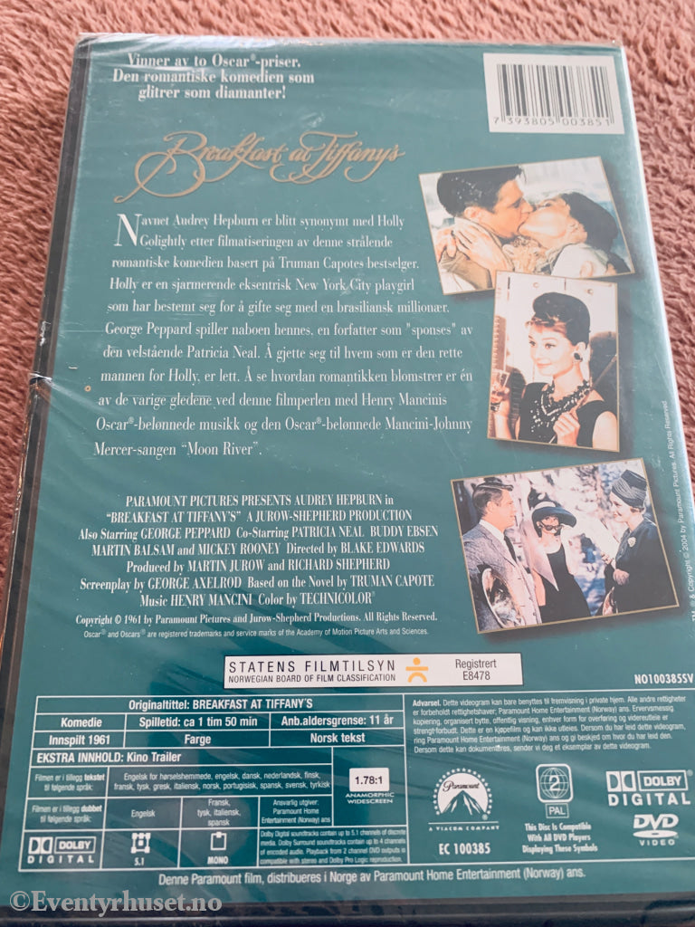 Breakfast at Tiffany’s (1961). DVD. Ny i plast!
