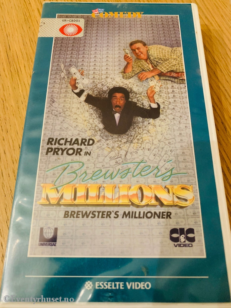 Brewster´s Millions - Millioner. 1985. Vhs. Vr-Klistremerke! Vhs