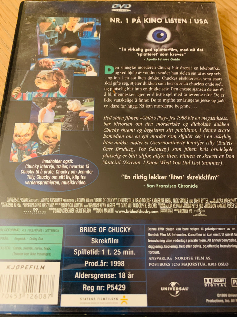 Bride of Chucky. DVD.