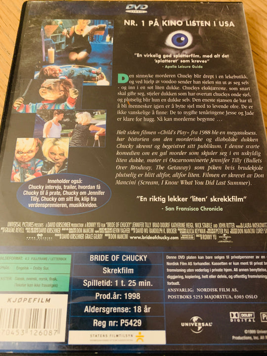 Bride of Chucky. DVD.