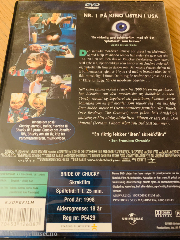 Bride of Chucky. DVD.