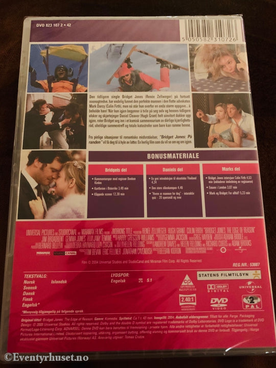 Bridget Jones På Randen. Dvd. Ny I Plast! Dvd