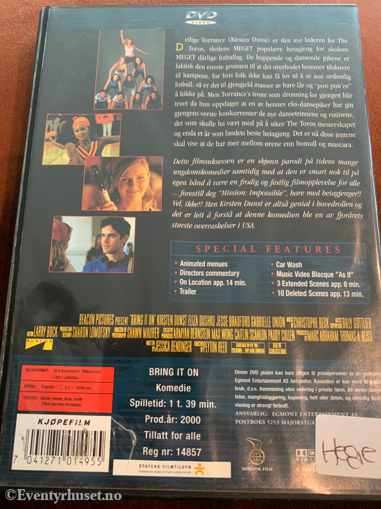 Bring It On. 2000. Dvd. Dvd