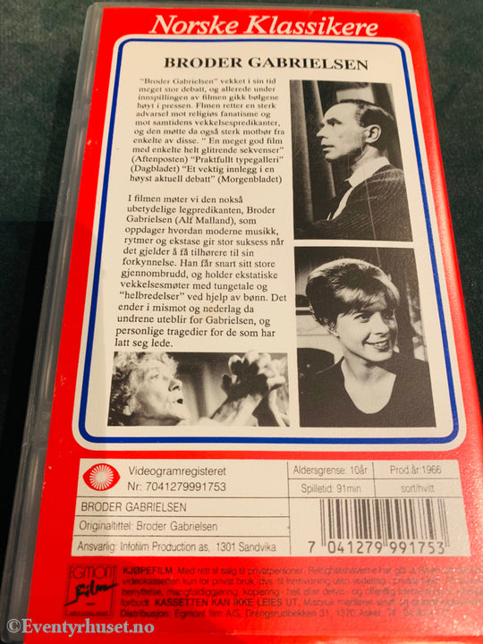 Broder Gabrielsen (Norske Klassikere). 1966. Vhs. Vhs