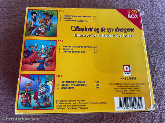 Brødrene Grimm m.fl. 2003. Snøhvit og de syv dvergene – Eventyrfortellinger for barn. Lydbok på CD.