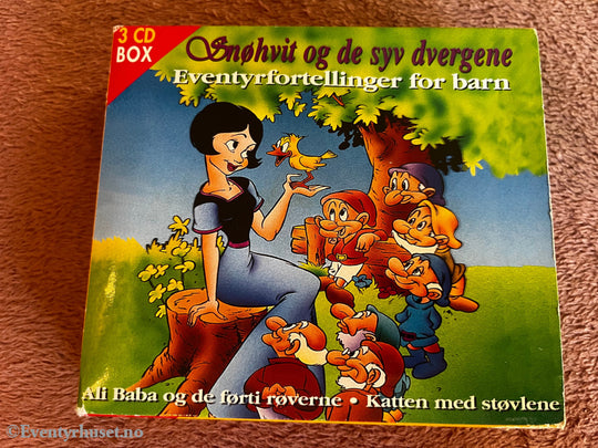 Brødrene Grimm m.fl. 2003. Snøhvit og de syv dvergene – Eventyrfortellinger for barn. Lydbok på CD.