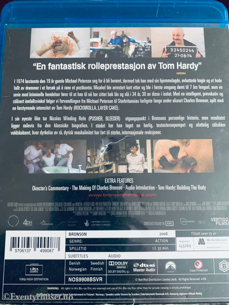 Bronson. 2008. Blu-Ray Leiefilm. Blu-Ray Disc