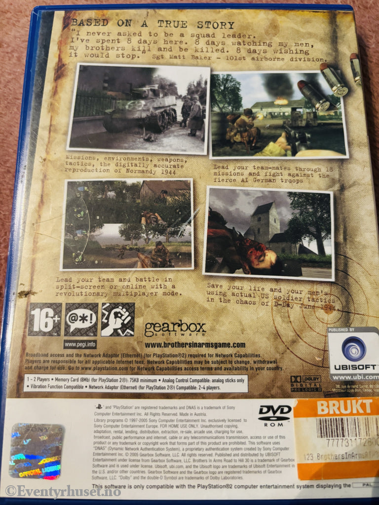 Brothers in Arms: Road to Hill 30. PS2.