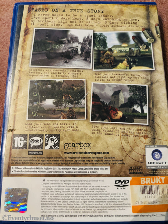 Brothers in Arms: Road to Hill 30. PS2.