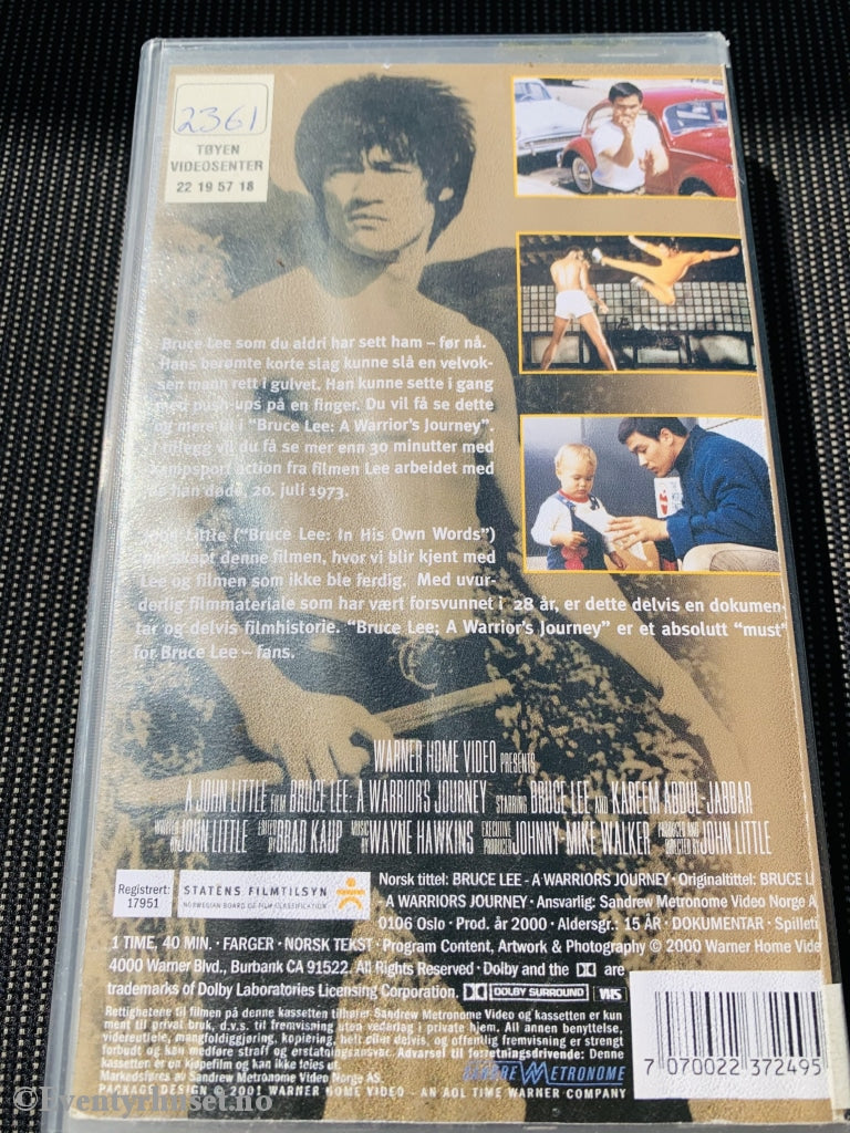 Bruce Lee - A Warriors Journey. 2000. Vhs Fra Utleie.