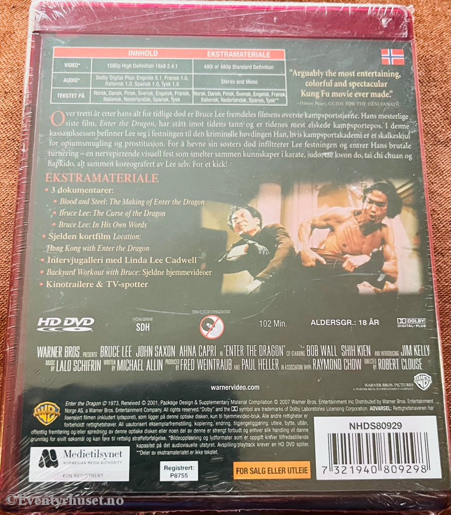 Bruce Lee - Enter The Dragon. Hd Dvd. Ny I Plast! Dvd