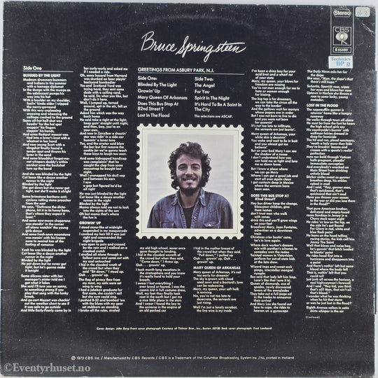 Bruce Springsteen. 1973. Greetings from Asbury Park, N.J. . LP.
