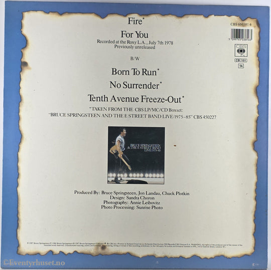 Bruce Springsteen & The E Street Band. 1987. Fire (5‑Track Maxi Single) . LP.
