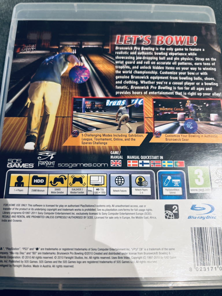 Brunswick Pro Bowling. PS3.