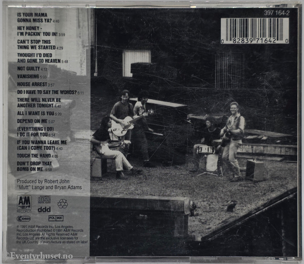 Bryan Adams. 1991. Waking Up the Neighbours. CD.