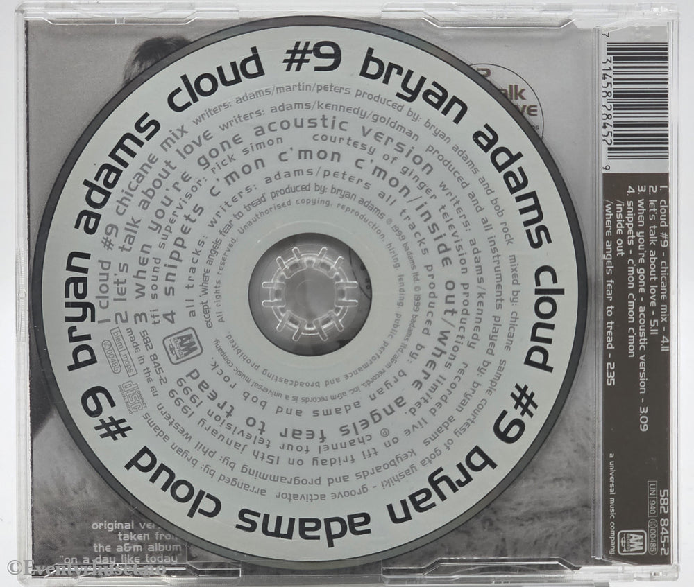 Bryan Adams. 1998. Cloud #9. CD singel
