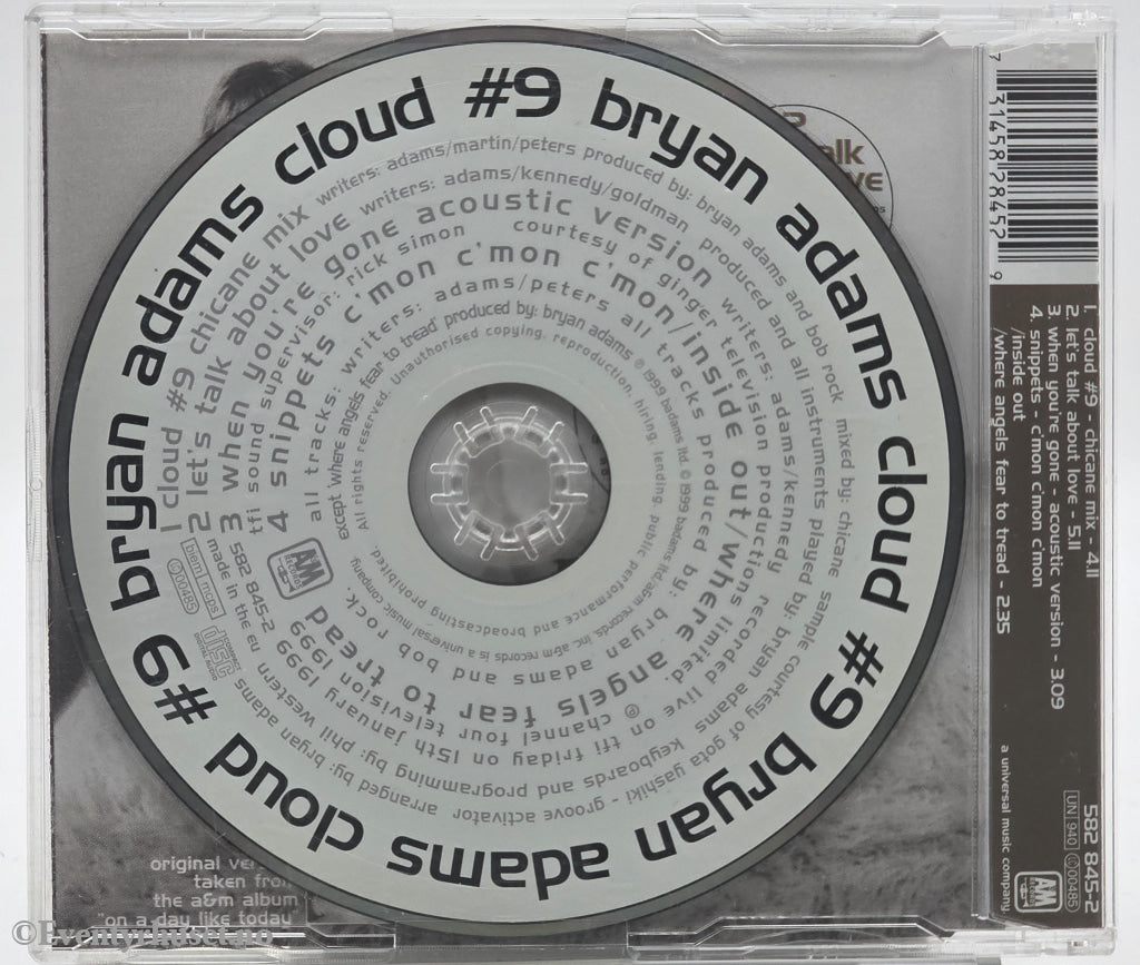 Bryan Adams. 1998. Cloud #9. CD singel
