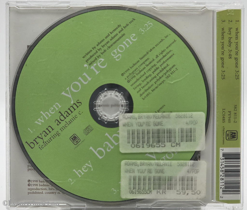 Bryan Adams ft. Melanie C / 1998 / When You're Gone / CD singel